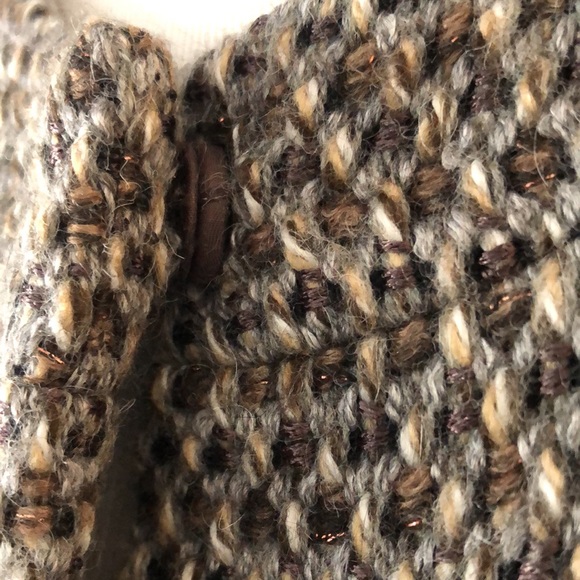 Eileen Fisher Brown Tan Tweed Italian Fabric 4-Button Swing Jacket size Large - Picture 4 of 14